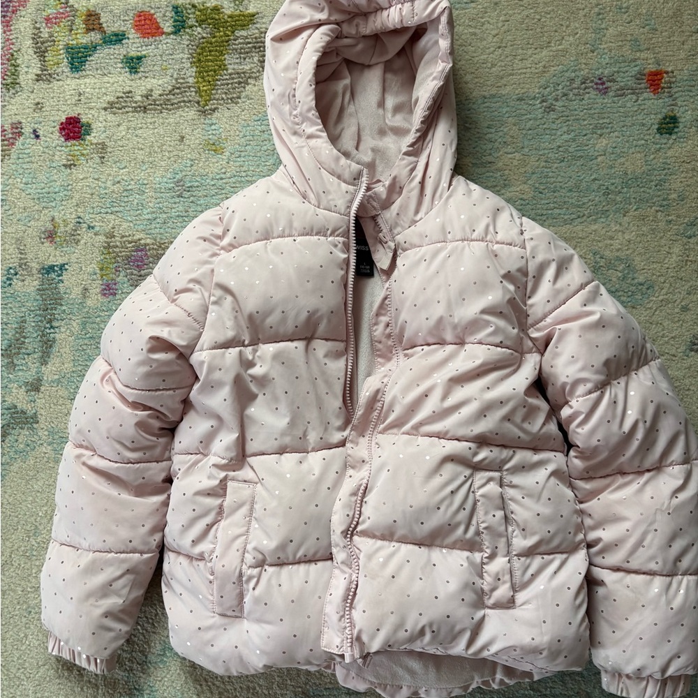 Girls Swiss Tech Puffer Coat Pink Lg 10-12